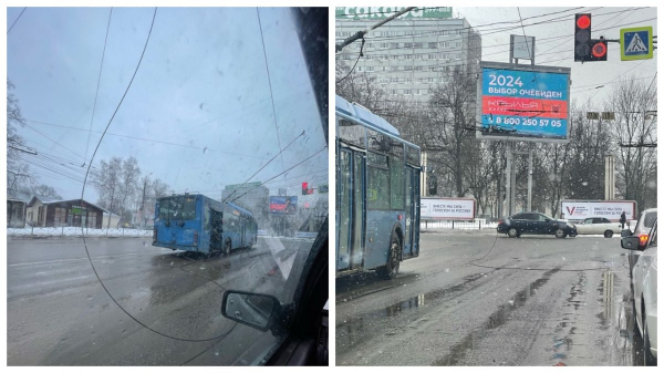 В Орле в непогоду оборвало троллейбусные провода