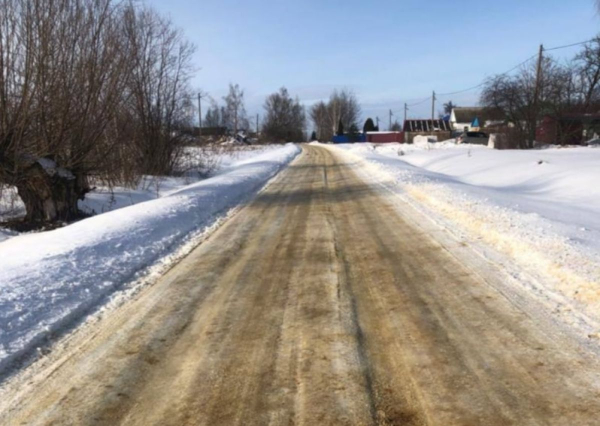 В одной из деревень Орловской области впервые побывала снегоуборочная техника